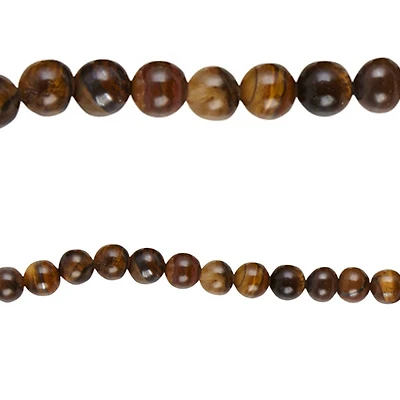 12 Pack: Yellow Tiger Eye Round Beads, 6mm by Bead Landing™