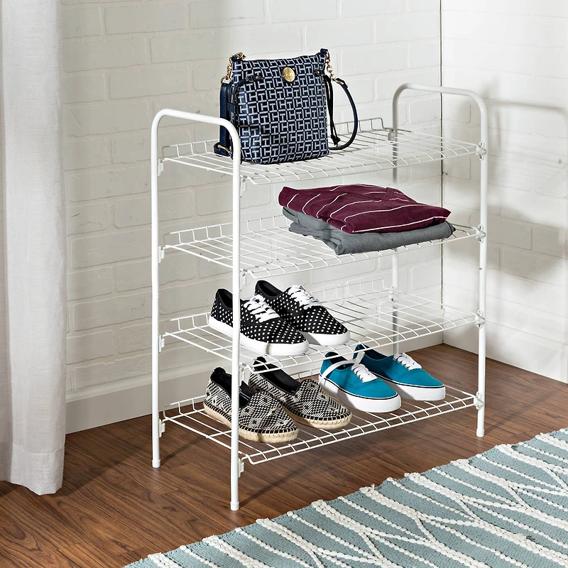 Honey Can Do White 4-Tier Accessory Shelf