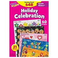 Trend Enterprises® Holiday Celebration Sparkle Stickers®, 648 Pack