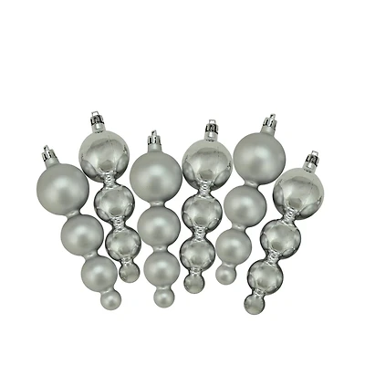 6ct Shiny & Matte 5.75" Finial Shatterproof Ornaments