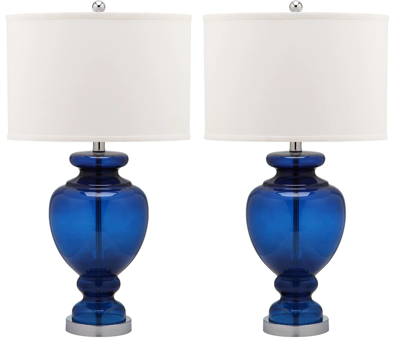 Morocco Glass Lamp Set in Navy