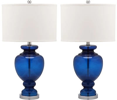 Morocco Glass Lamp Set in Navy