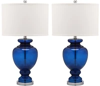 Morocco Glass Lamp Set in Navy