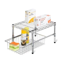 Honey Can Do Chrome Adjustable Shelf With Under Cabinet Organizer