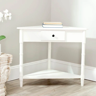 Gomez Corner Table in Distressed Cream