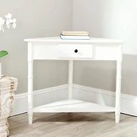 Gomez Corner Table in Distressed Cream