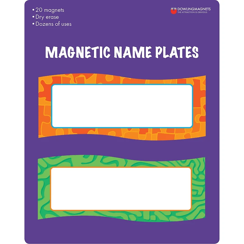 Magnetic Name Plates, 2 Packs of 20