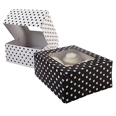 Black & White Polka Dot Cupcake Boxes by Celebrate It®