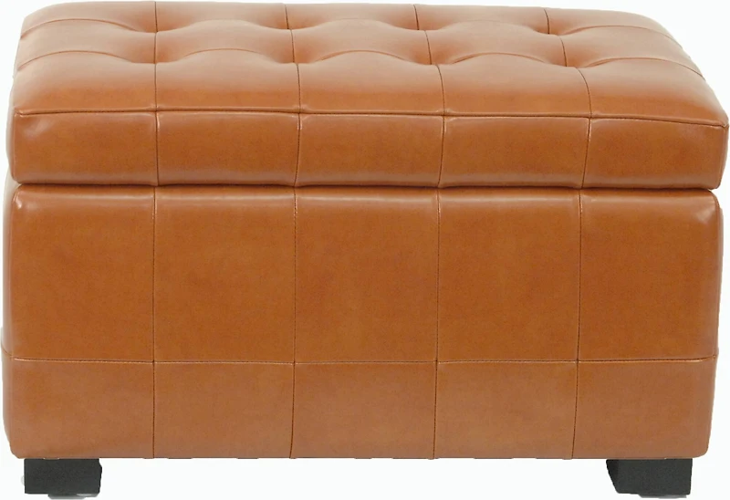Manhattan Small Storage Ottoman in Saddle