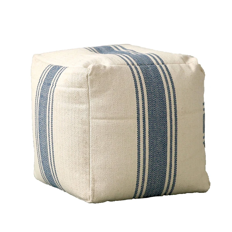 Hello Honey® 16" Blue Stripe Pouf