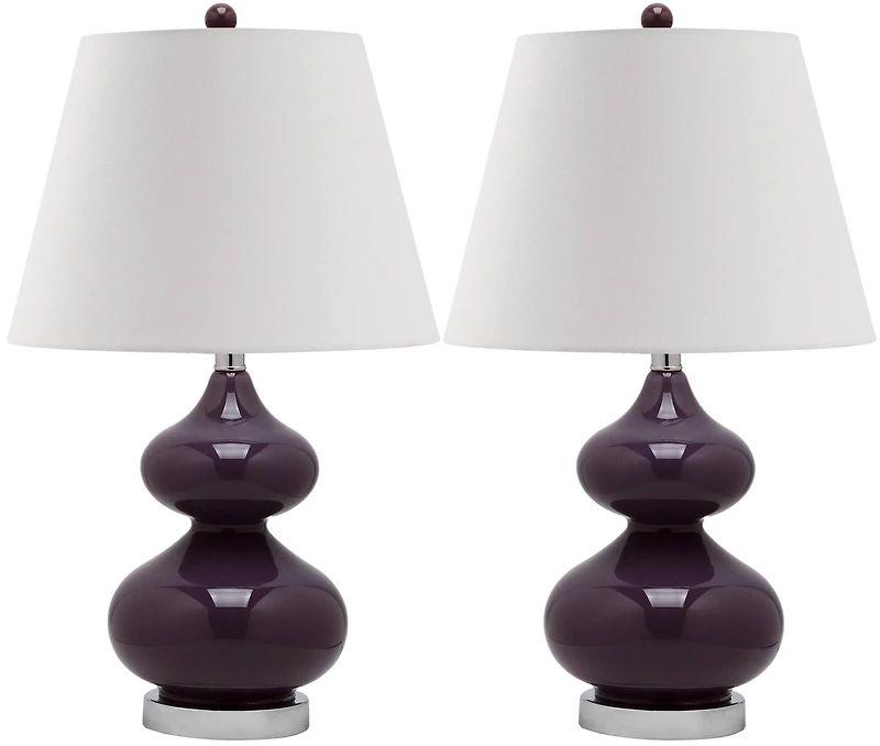 Eva Double Gourd Table Lamp Set in Dark Purple