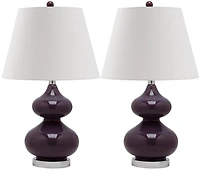 Eva Double Gourd Table Lamp Set in Dark Purple