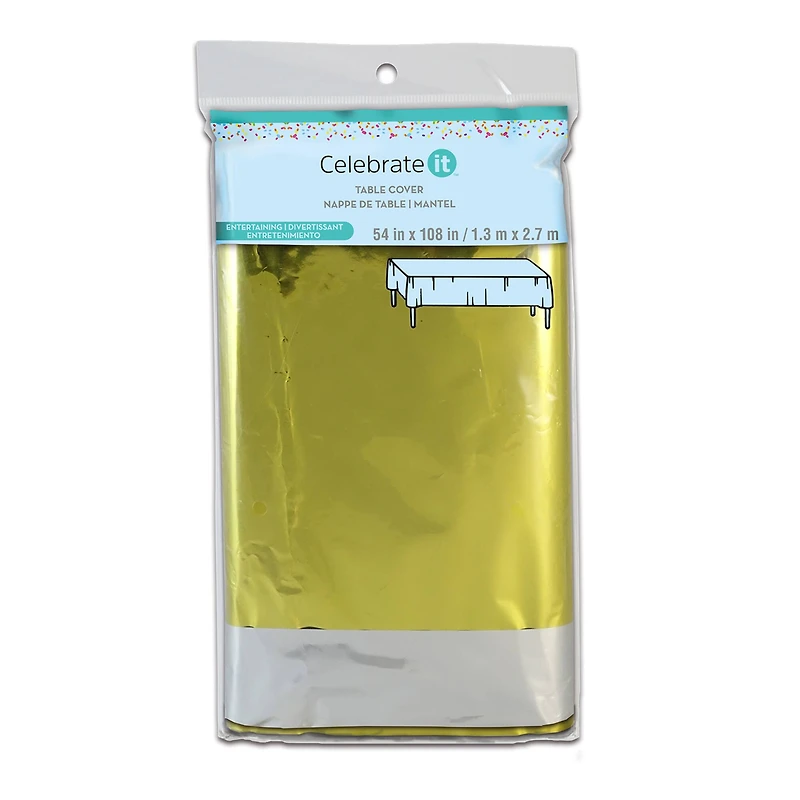 9ft. Reversible Gold & Silver Foil Table Cover by Celebrate It™