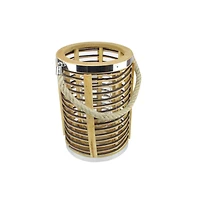 11.5" Rustic Chic Rattan Candle Holder Lantern with Handle