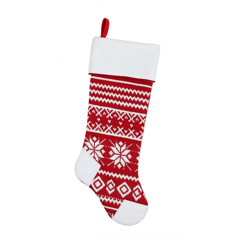 21.5" Alpine Chic Knit Snowflake Stocking