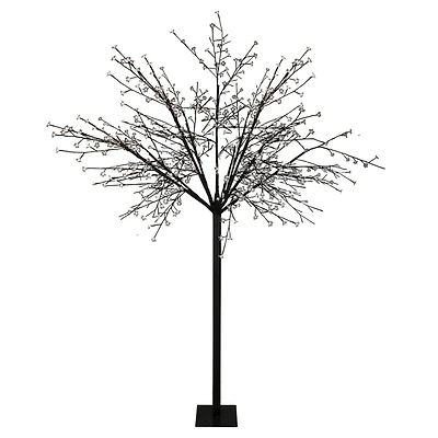 8ft Multifunction LED Lighted Cherry Blossom Tree With Pure White Lights