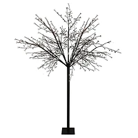 8ft Multifunction LED Lighted Cherry Blossom Tree With Pure White Lights