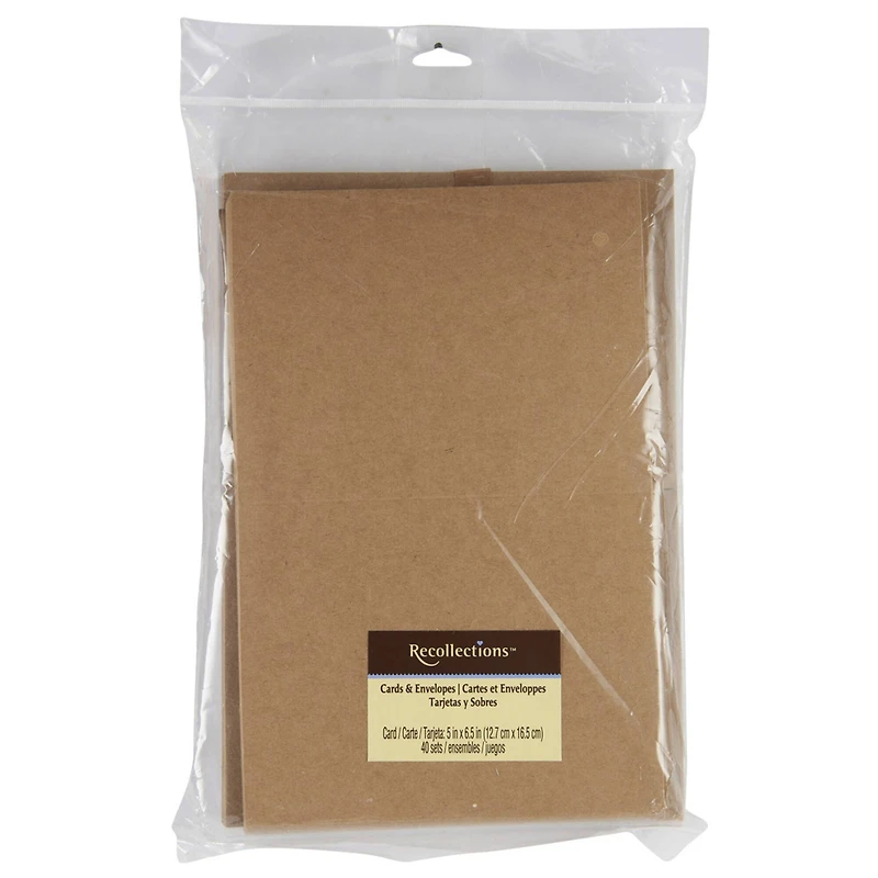 12 Packs: 40 ct. (480 total) 5" x 6.5" Kraft Cards & Envelopes by Recollections®