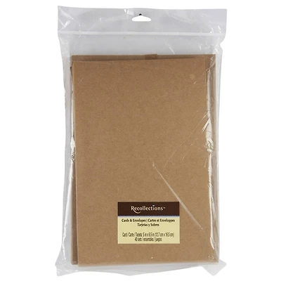 12 Packs: 40 ct. (480 total) 5" x 6.5" Kraft Cards & Envelopes by Recollections®