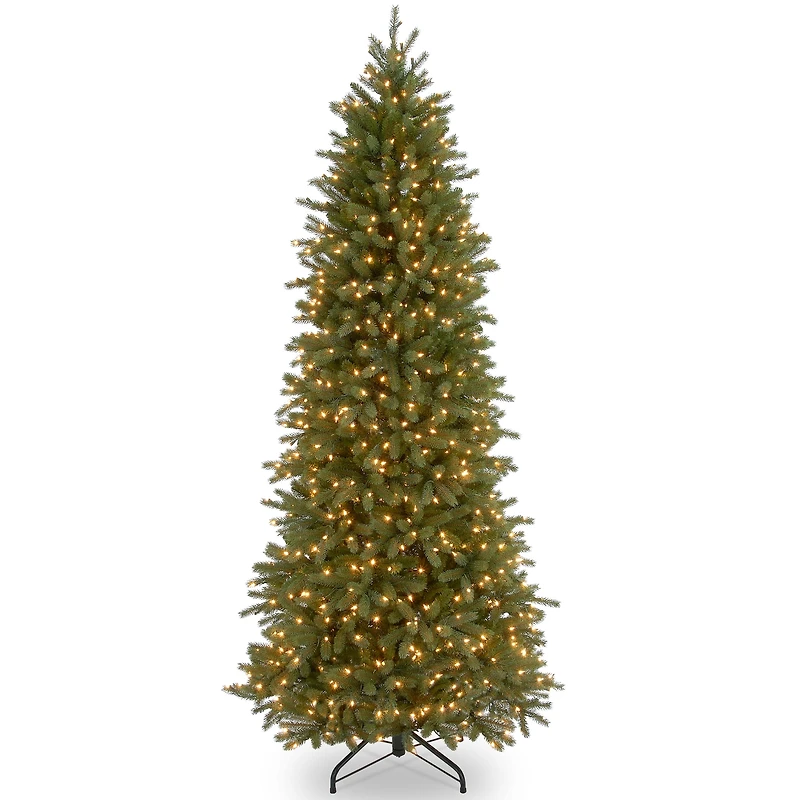 6.5 Ft. Pre-Lit Feel Real® Jersey Fraser Fir Pencil Slim Artificial Christmas Tree, Clear Lights