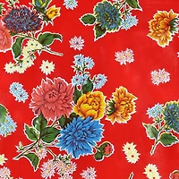 Red Mums Oilcloth