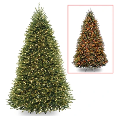 9 ft. Pre-Lit Dunhill® Fir Hinged Full Artificial Christmas Tree, LV Dual Color LED Lights