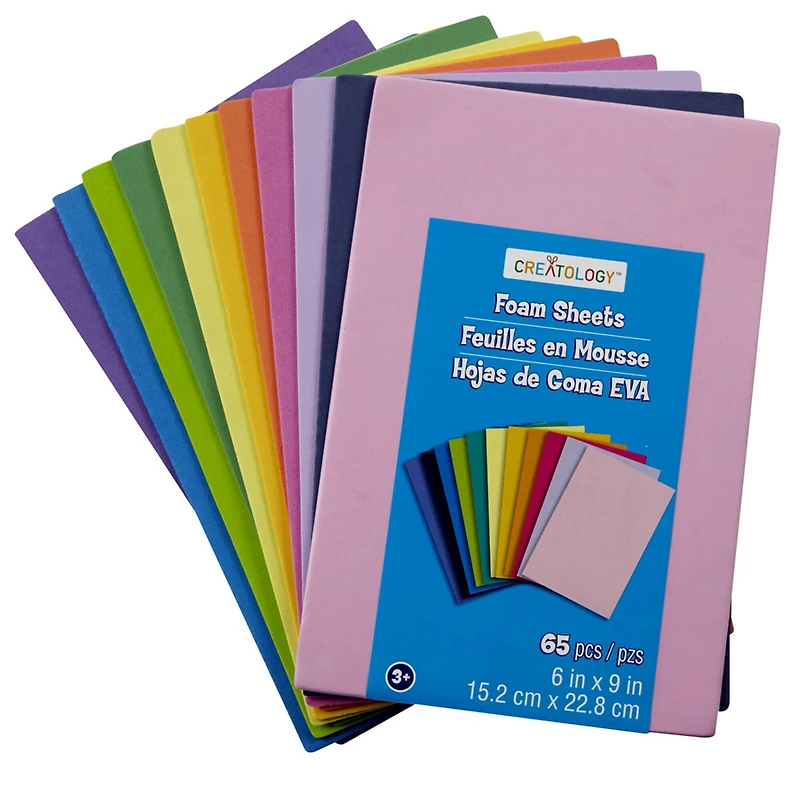 Brights 6" x 9" Foam Sheets Value Pack by Creatology™, 65 Sheets