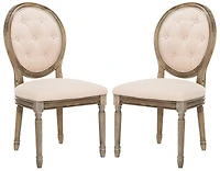 Holloway Tufted Oval Side Chair Set of 2 in Beige
