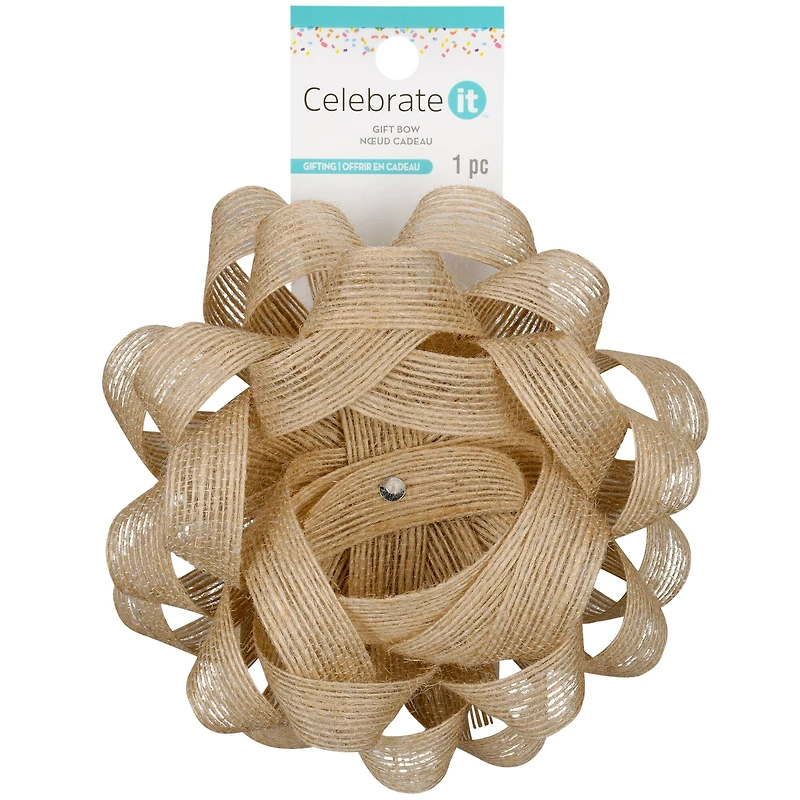 5.75" Burlap Gift Bow by Celebrate It™