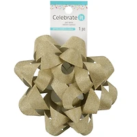 5.75" Gold Glitter Gift Bow By Celebrate It™