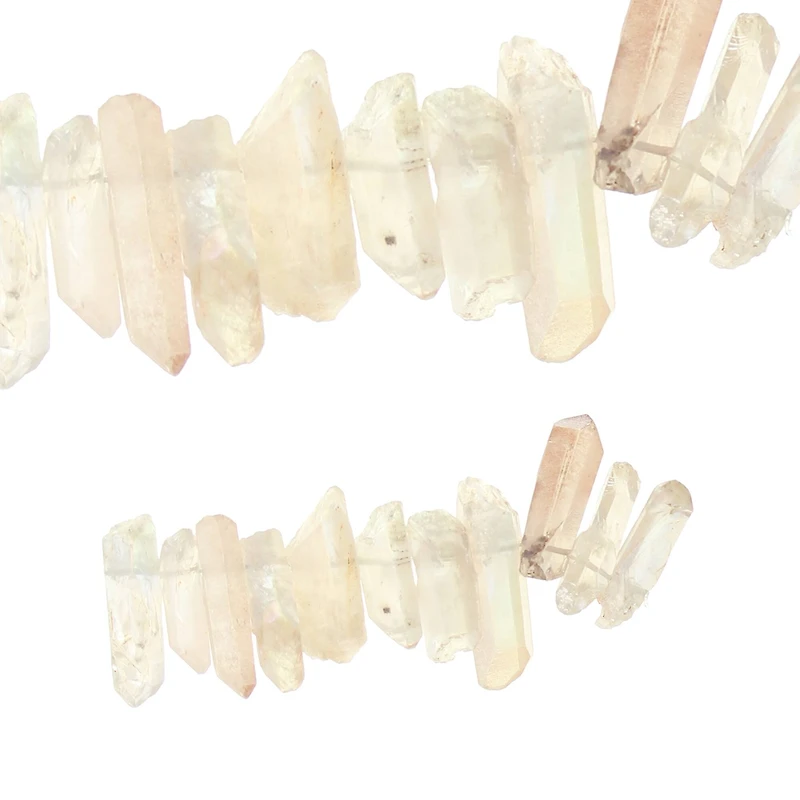 12 Pack: Rose Crystal Luster Stone Stick Beads by Bead Landing™