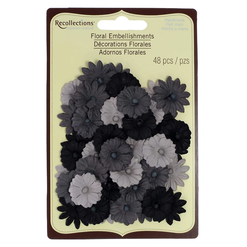 12 Packs: 48 ct. (572 total) Black Button Daisy Embellishments by Recollections™