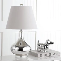 Amy Gourd Table Lamp Set in Silver