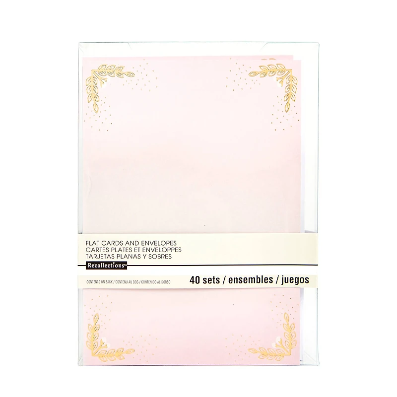 Blush Glam Flat Cards & Envelopes by Recollections™, 5" x 7"