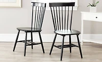 Parker Spindle Side Chair Set of 2 in Black