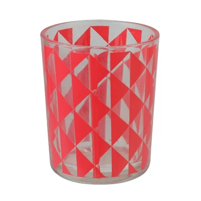2.5" Basic Luxury Strawberry Margarita Triangles Glass Tea Light Candle Holder