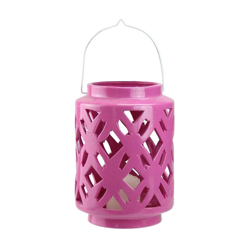 7" City Chic Pastel Fuchsia Floral Tea Light Candle Holder