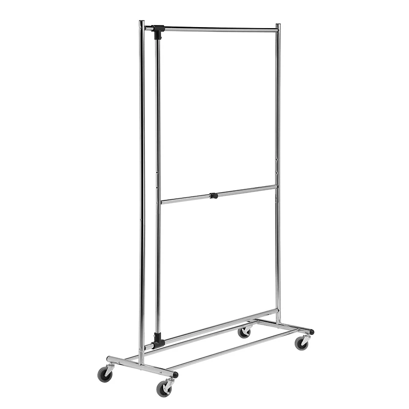 Honey Can Do Dual Bar Chrome Adjustable Garment Rack
