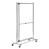 Honey Can Do Dual Bar Chrome Adjustable Garment Rack