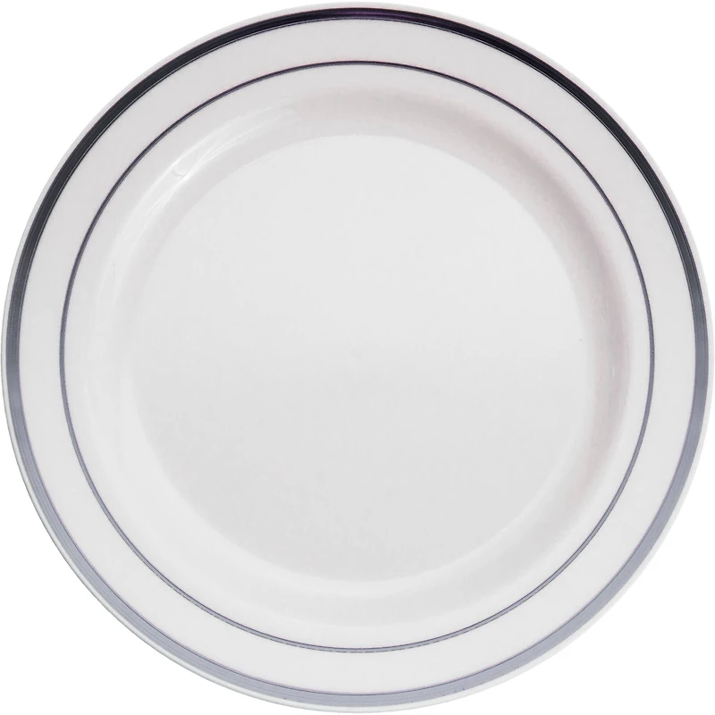 7.5" Round Lunch Plates with Silver Trim by Celebrate It™, 10ct.