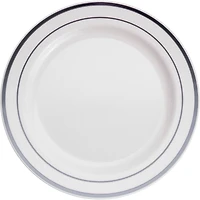 7.5" Round Lunch Plates with Silver Trim by Celebrate It™, 10ct.