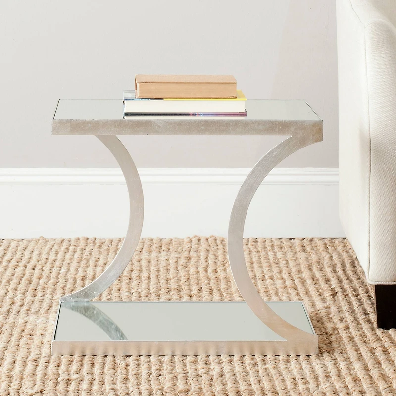 Sullivan Accent Table in Silver & Mirror