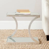 Sullivan Accent Table in Silver & Mirror