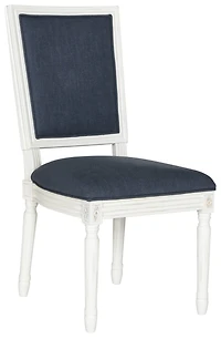 Buchanan Rectangle Side Chair Set of 2 in Navy & Creme