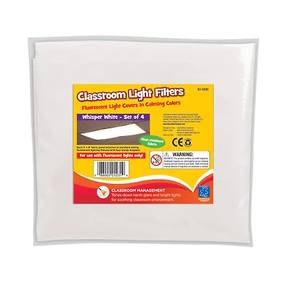 Whisper White Classroom Light Filters, Set of 4