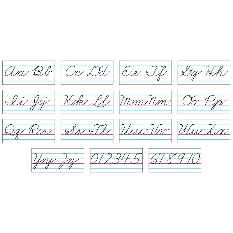 Trend Enterprises® Basic Alphabet Zaner-Bloser Cursive Bulletin Board Set