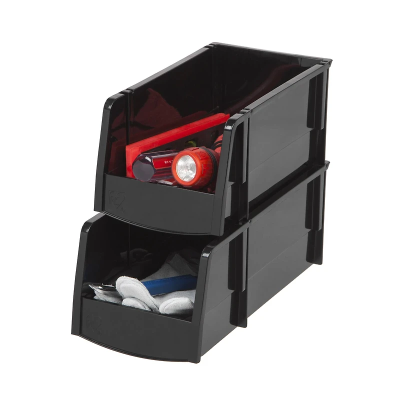 Iris® Medium Black Storage Bin, 8ct.