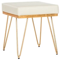 Jenine Square Bench in Creme & Gold