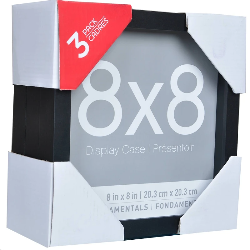 3 Pack Fundamentals 8" x 8" Black Shadow Boxes by Studio Décor®