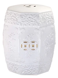Zen Ren Garden Stool in White